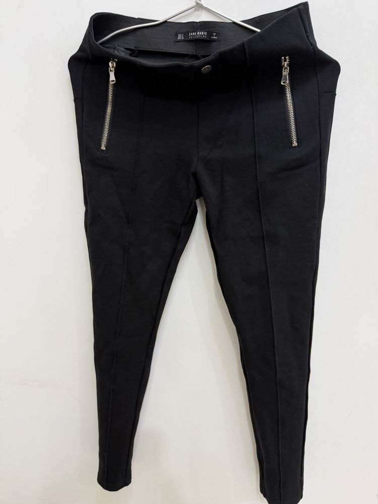 Zara Black Zip Detail Pants