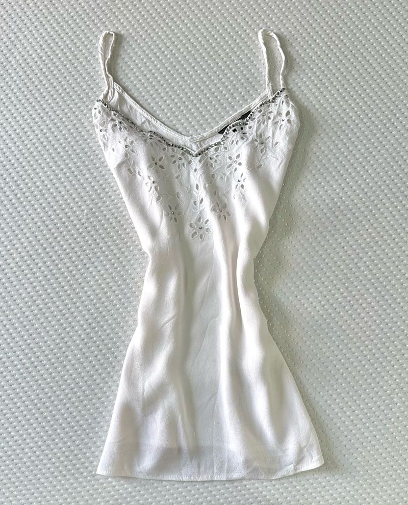 White Swan Bedazzled Top