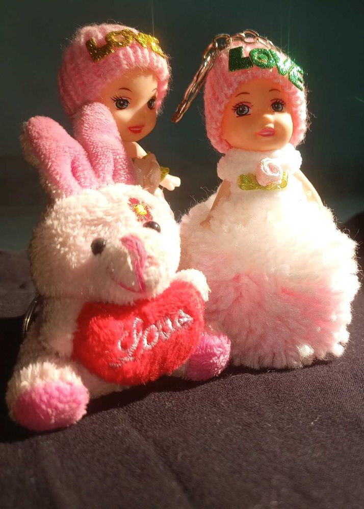 Doll Teddy Keychains, 1 Free