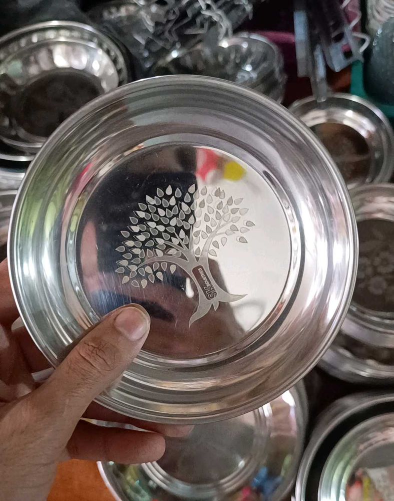 Kitchen dinnerware 🍽️ steel plates set of 6