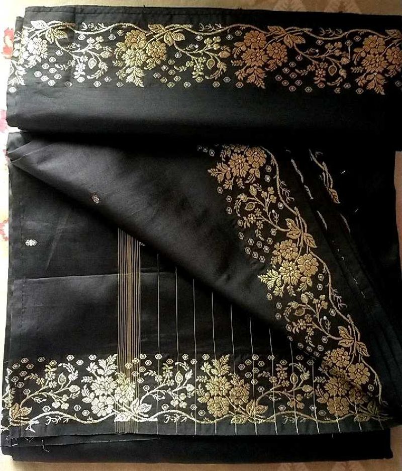 Black silk saree