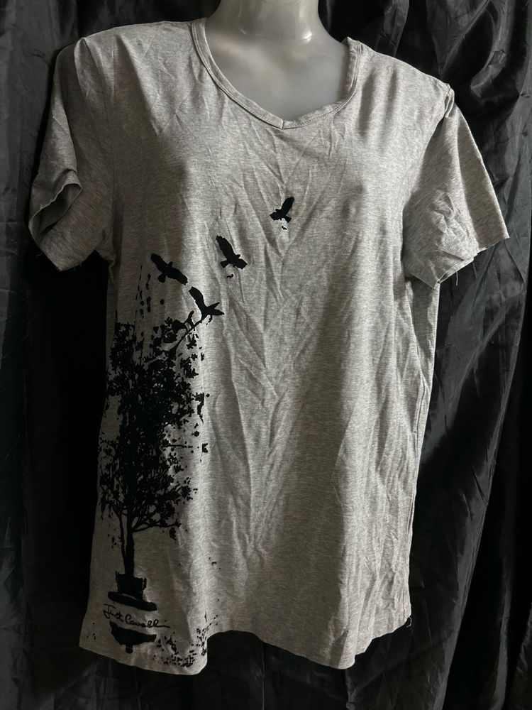 Grey Graphic Print T-Shirt