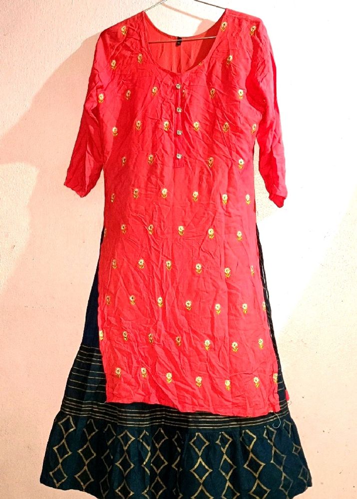 Women's Embroidery Long Frock Type Kurti