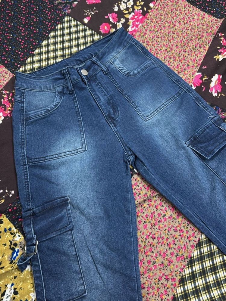 Stylish Denim Cargo Pants