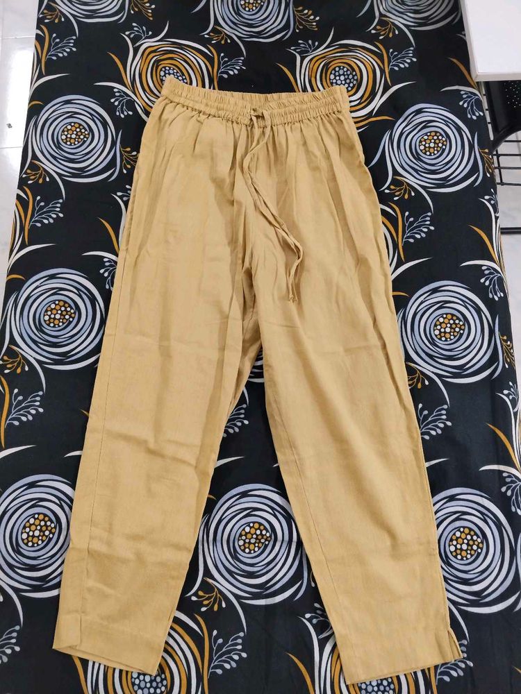 Tan Casul Straight Cut Pants