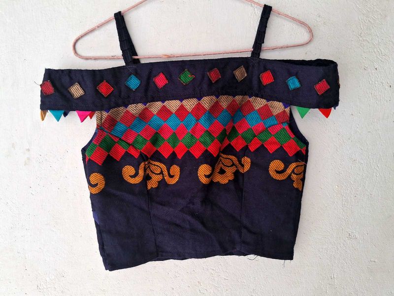 Embroidered Off-Shoulder Top