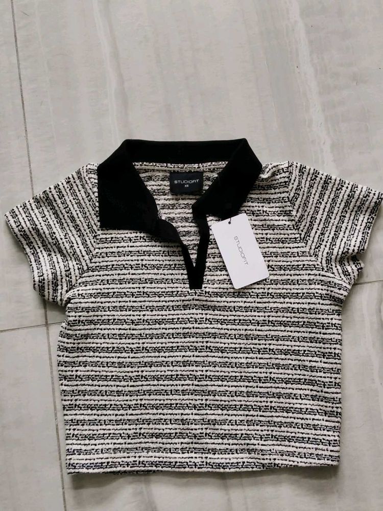 Chic Tweed Polo TShirt