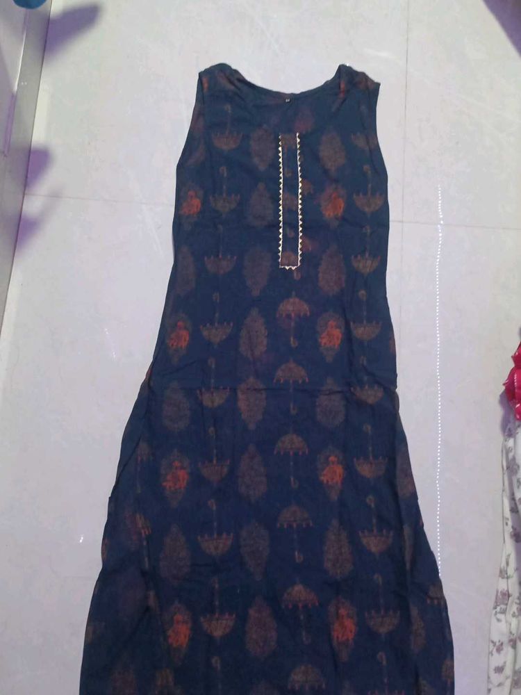 Stylish Navy Blue Printed Kurta