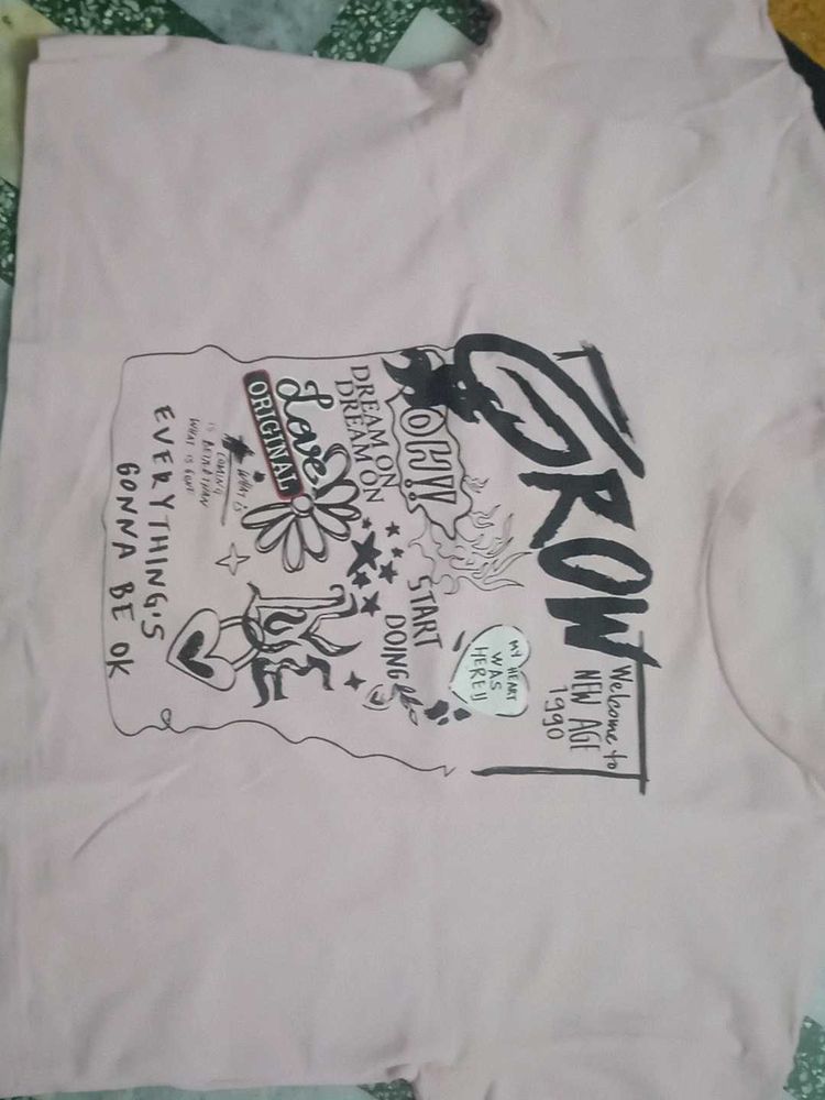 Graphic Print Pink T-Shirt