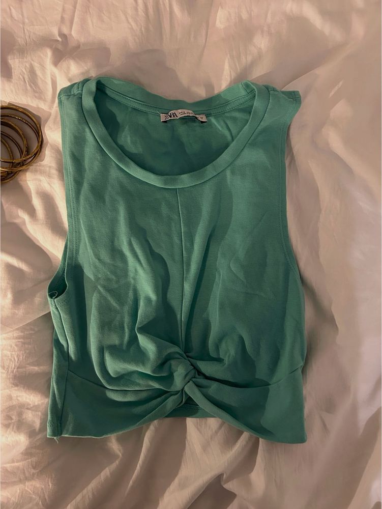 Y2k Zara Green Twist Top