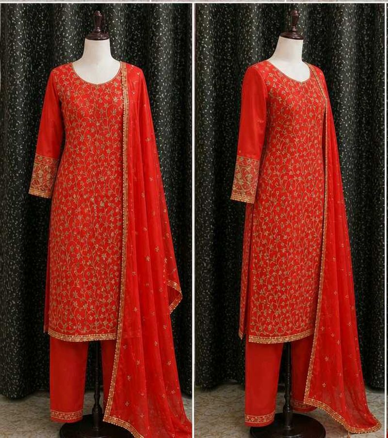 Red Kurta Set with Dupatta