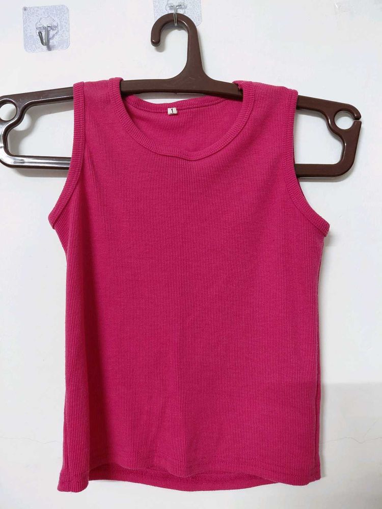 Women's Pink Sleeveless Tank Top