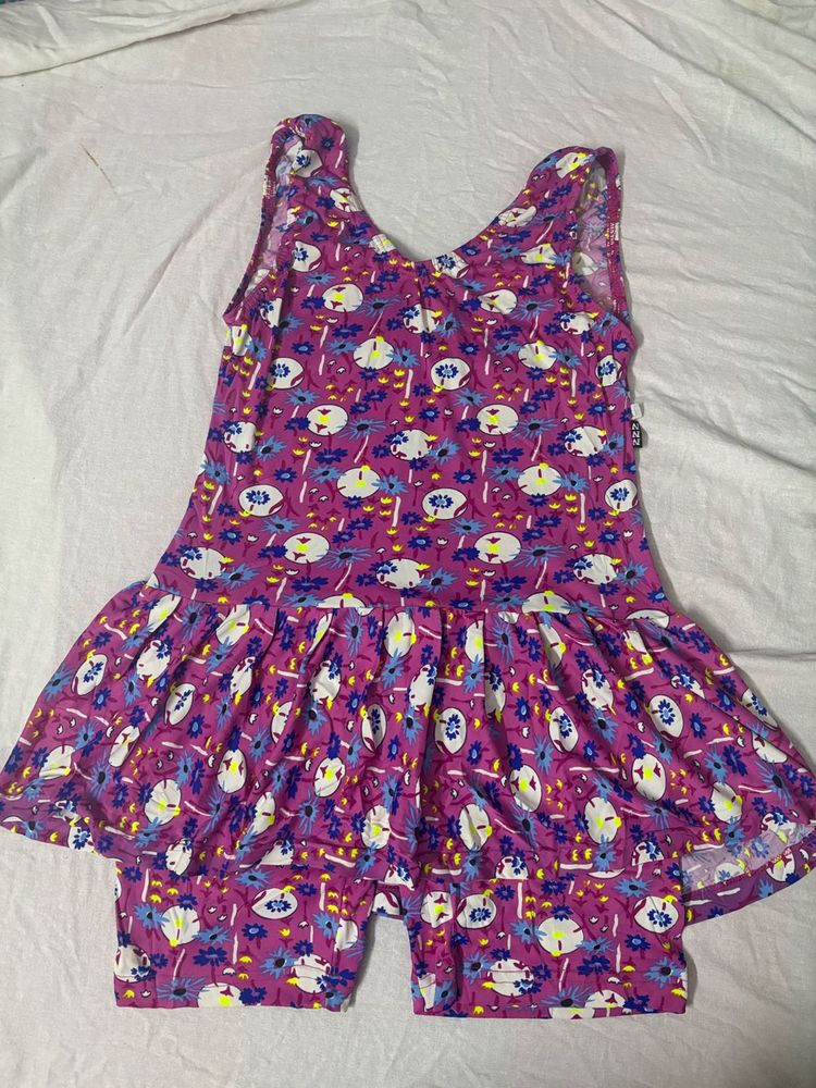 Fun Patterned Girls' Play Romper