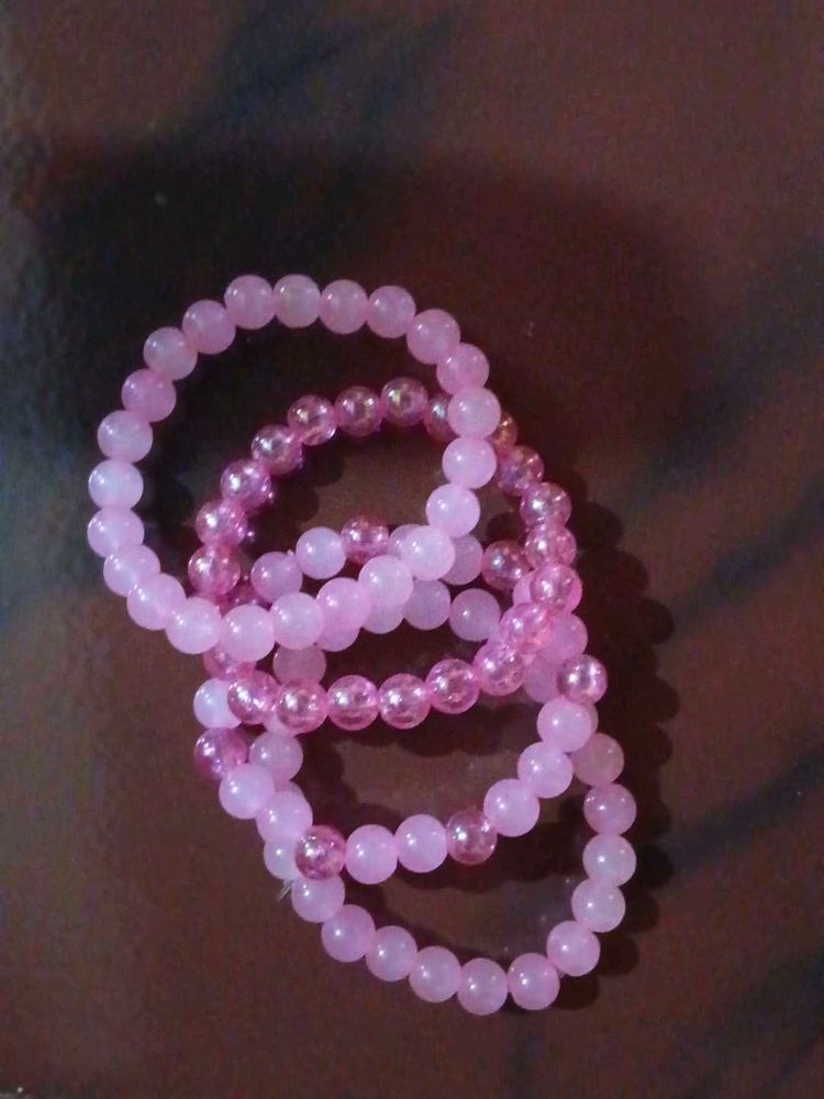 Barbie Pink Beaded Bracelet Stack