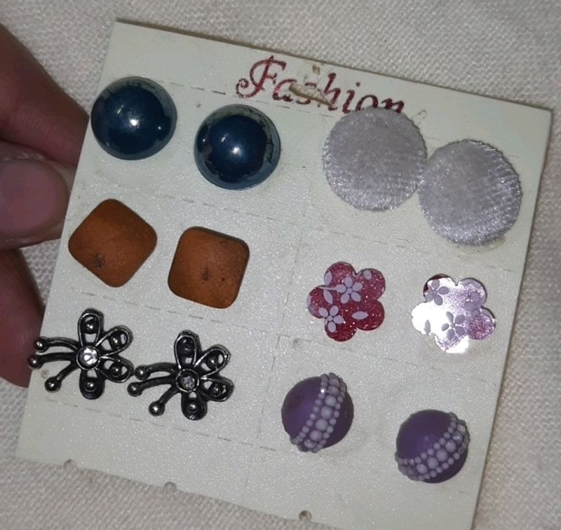 Women Stud Earings (Set Of 6)