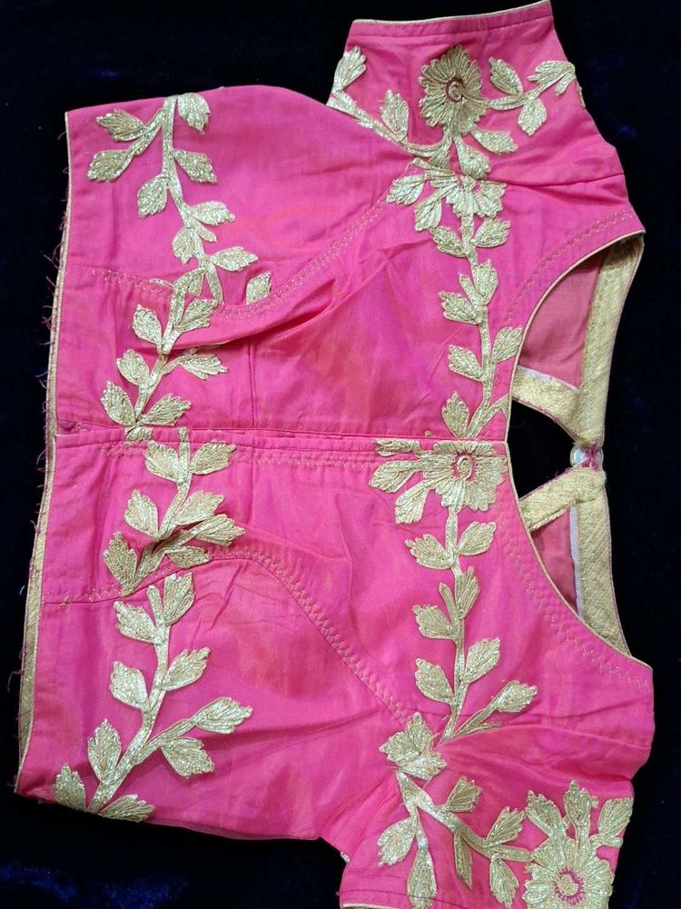 Elegant Pink Gota patti work Blouse