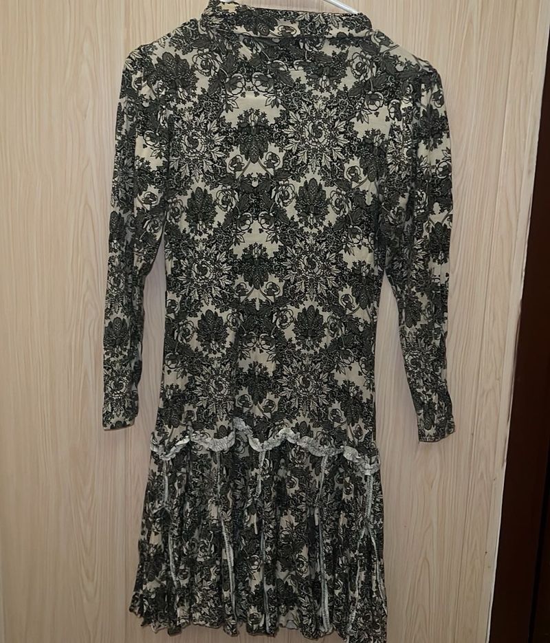 Vintage Floral Print Dress