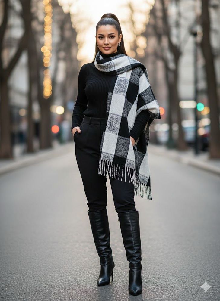 Black &amp; White Scarf/ Stall