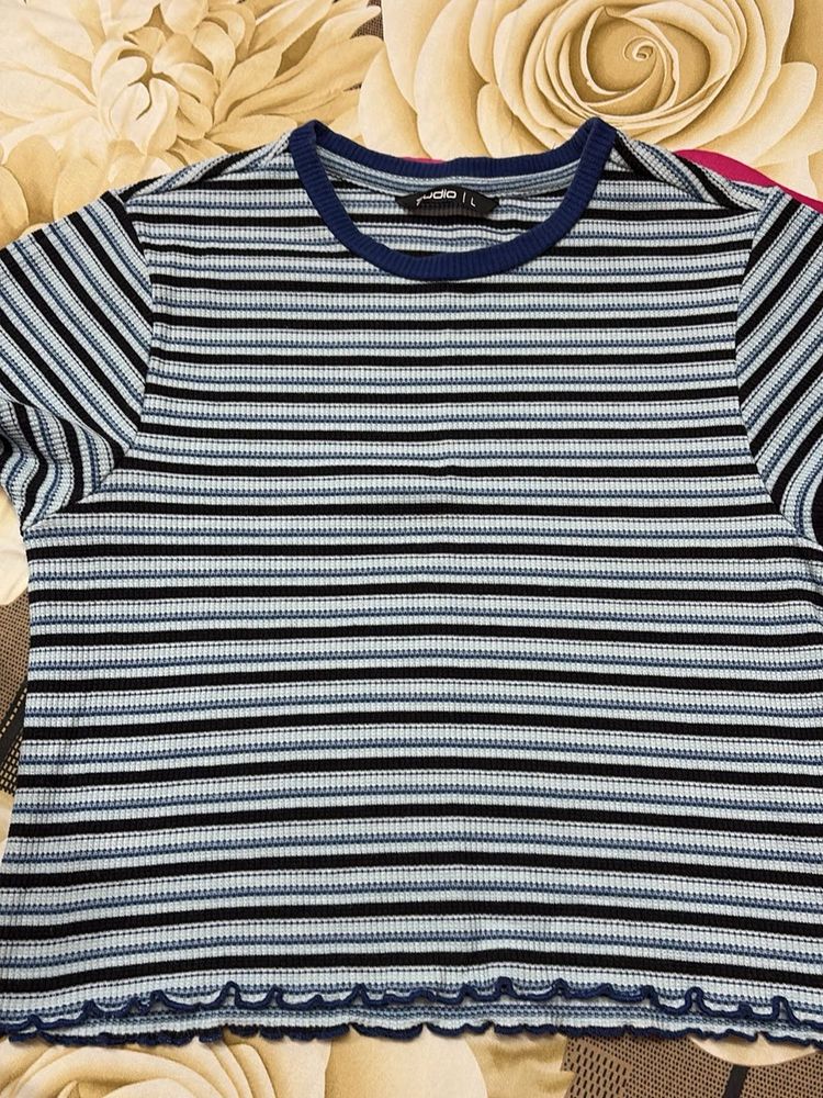 Striped Cropped Top