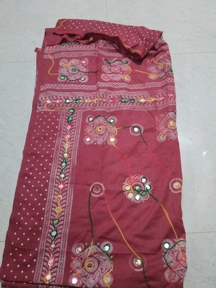 Maroon Embroidered Lehenga Choli Fabric
