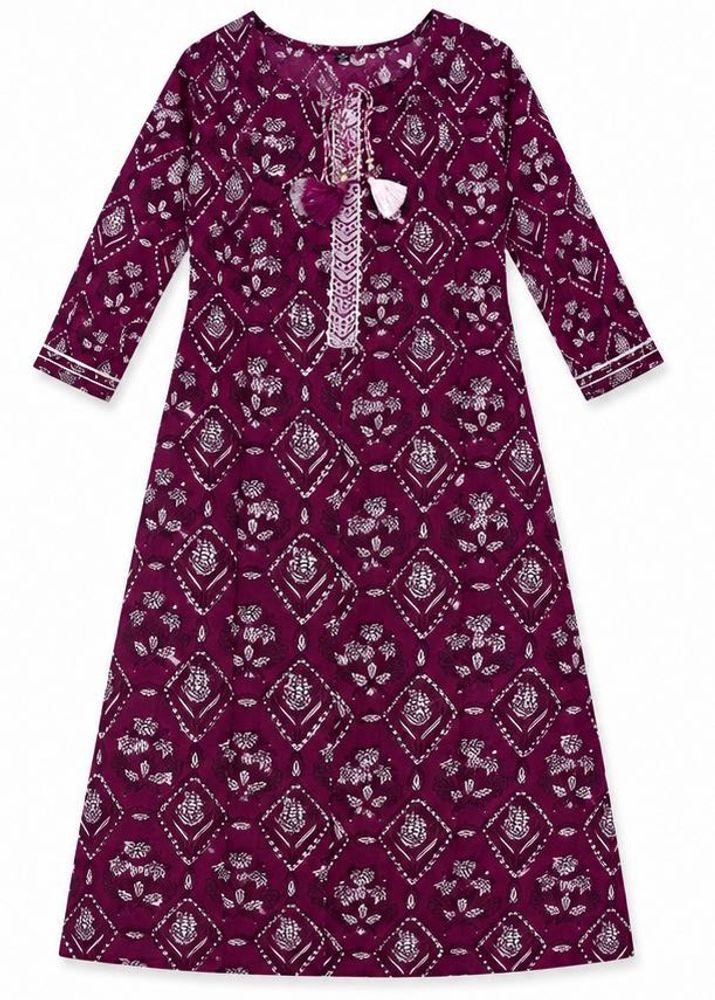 Elegant Plum Printed Maxi Dress