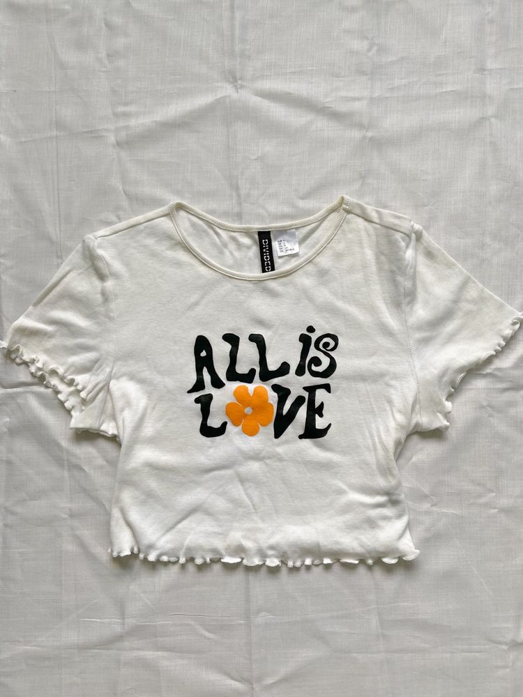 White "All Is Love" Graphic Tee