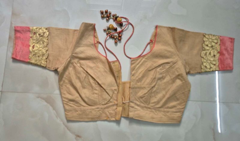 beige cotton blouse