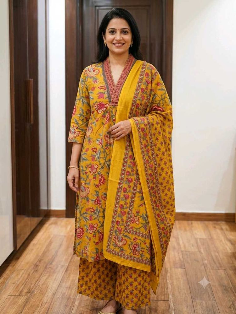 🎉Today only🎉Vibrant Floral Print Kurta Set