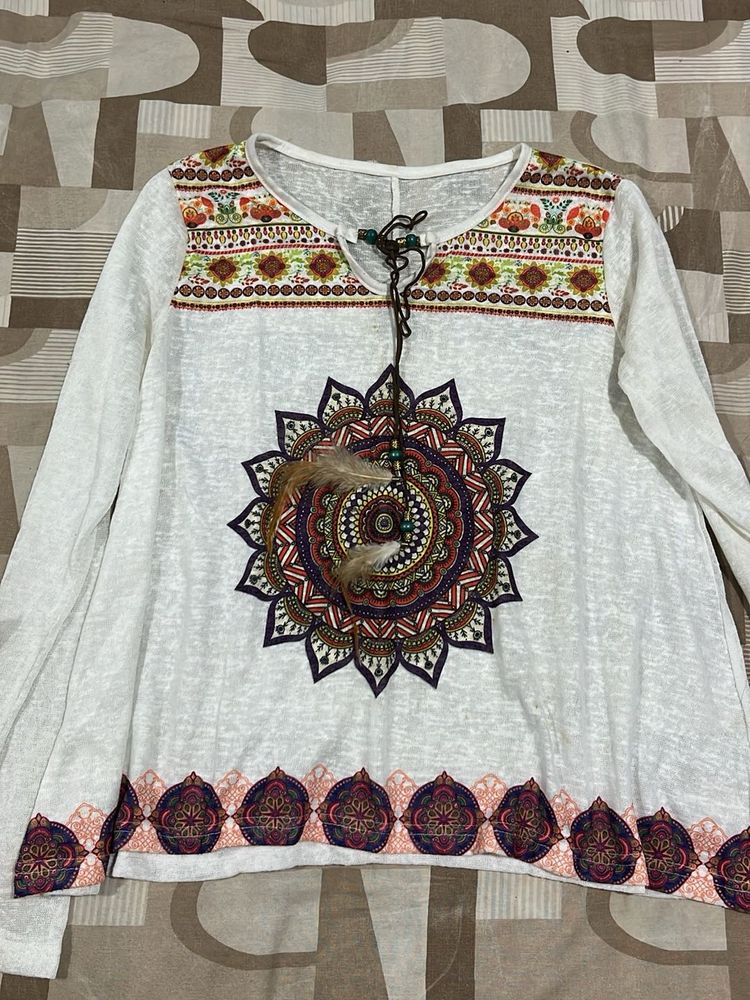 Boho Mandala Print Tunic Top