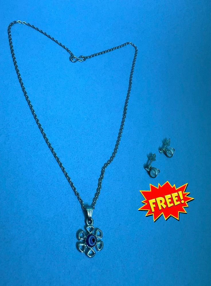 Floral Pendant Necklace with Earrings