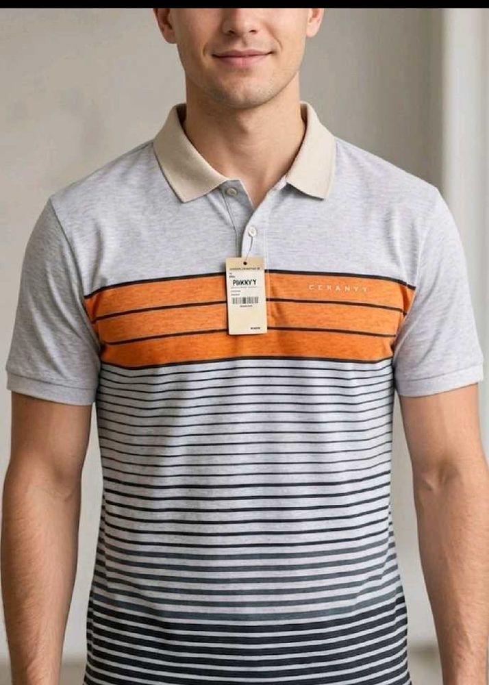Men's Striped Polo T-Shirt