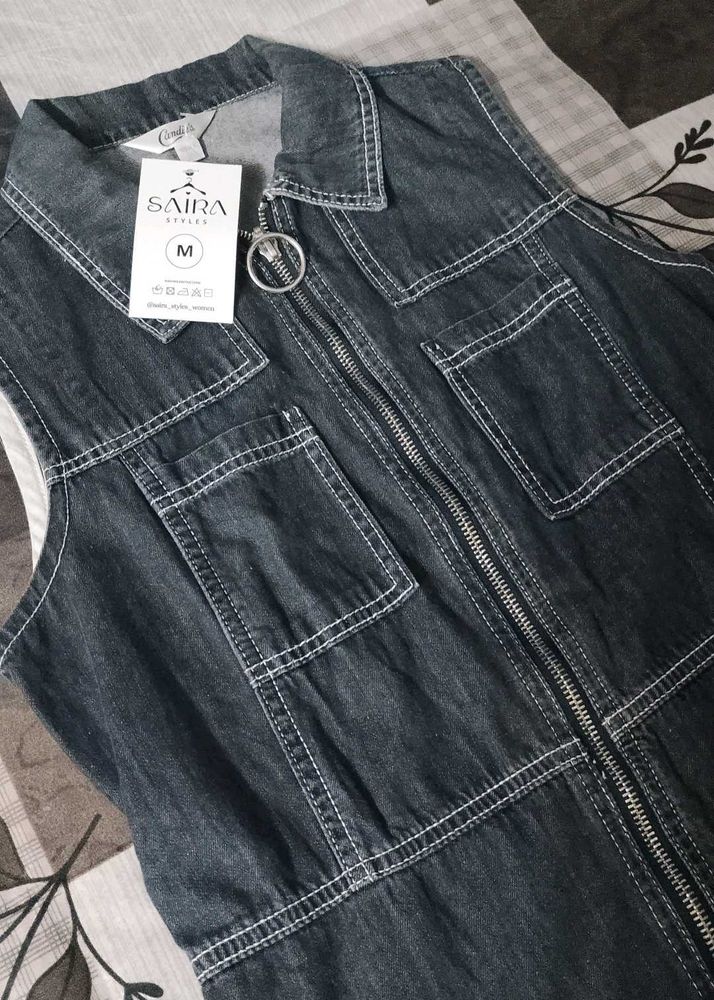Denim Zip-Up Jumpsuit
