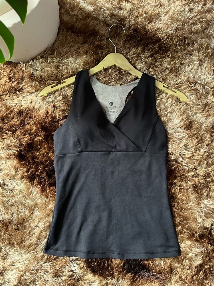 Stylish Black Activewear Tank Top