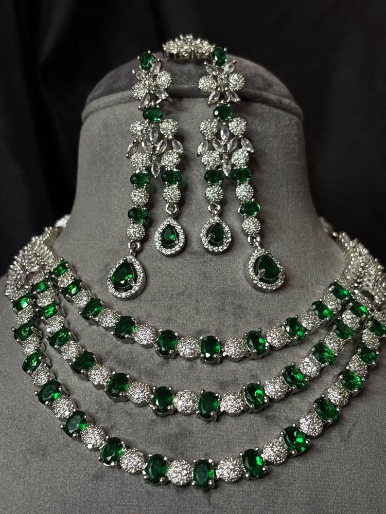 Emerald &amp; Diamond Necklace Set 💫♥️