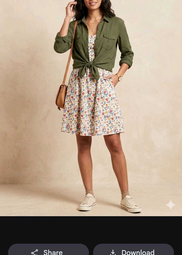 Floral Print dress and shirt set