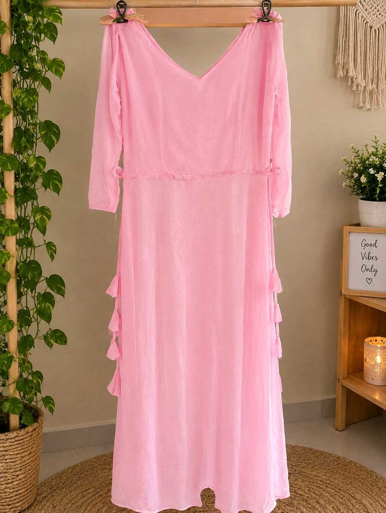 Pretty Pink Tassel Maxi Dress