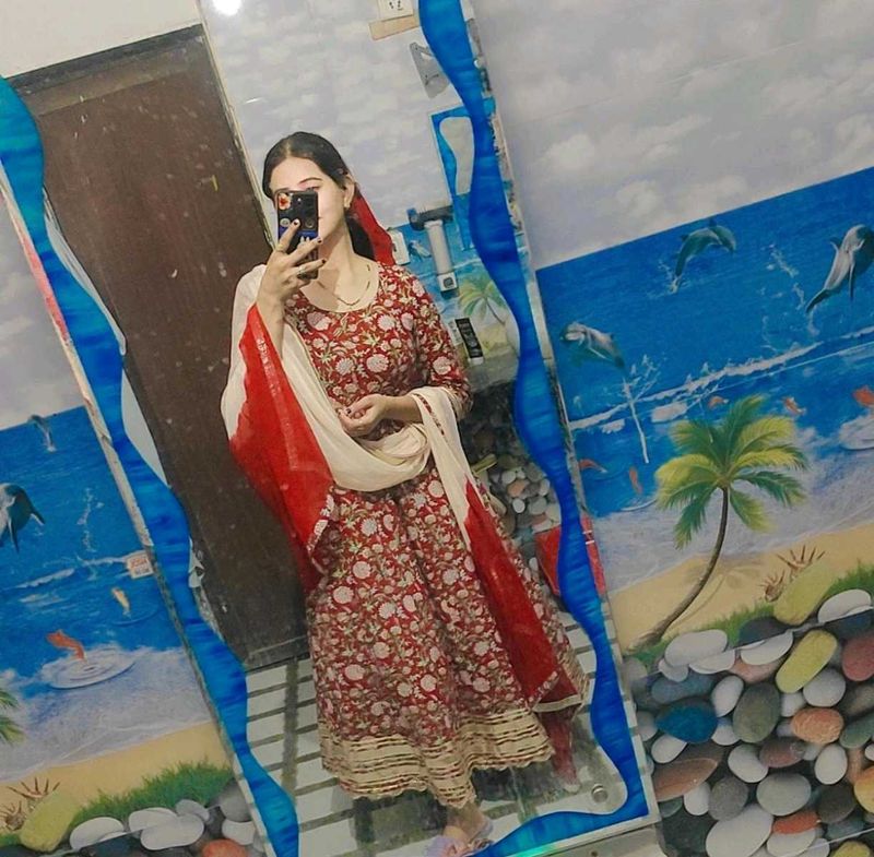 Beautiful Floral Kurta Set with Dupatta