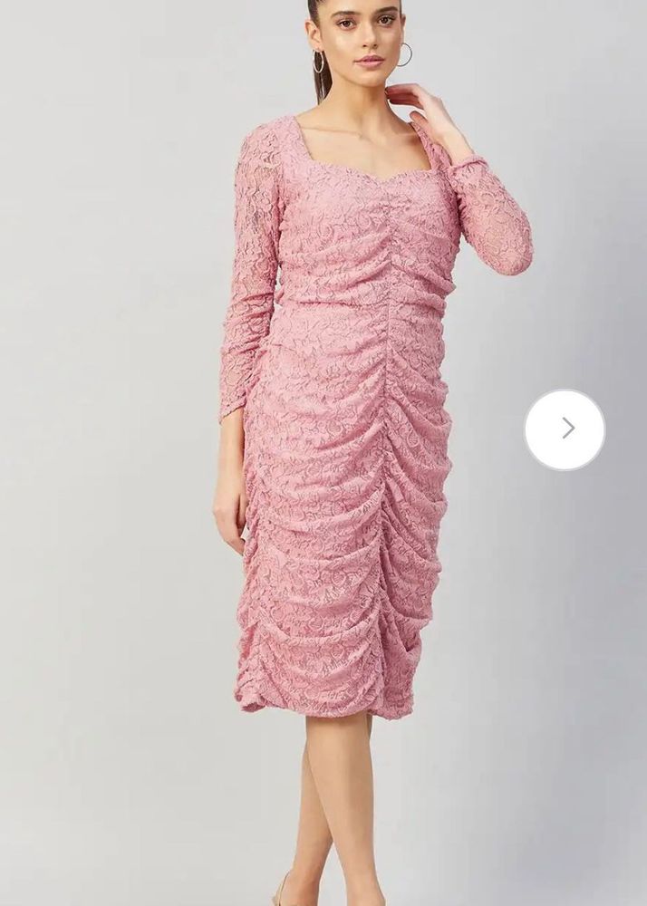 Miss Chase Elegant Ruched Lace Dress XL/40 Inches
