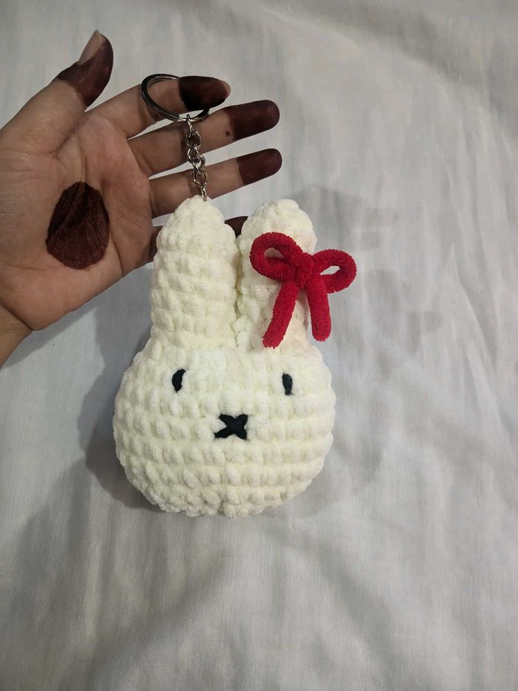 Handmade Miffy Plush Keychain withpremium yarn