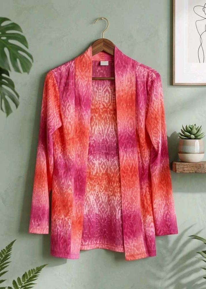 Vibrant Ombre OWomen’s Stylish Printed Long Shrug/