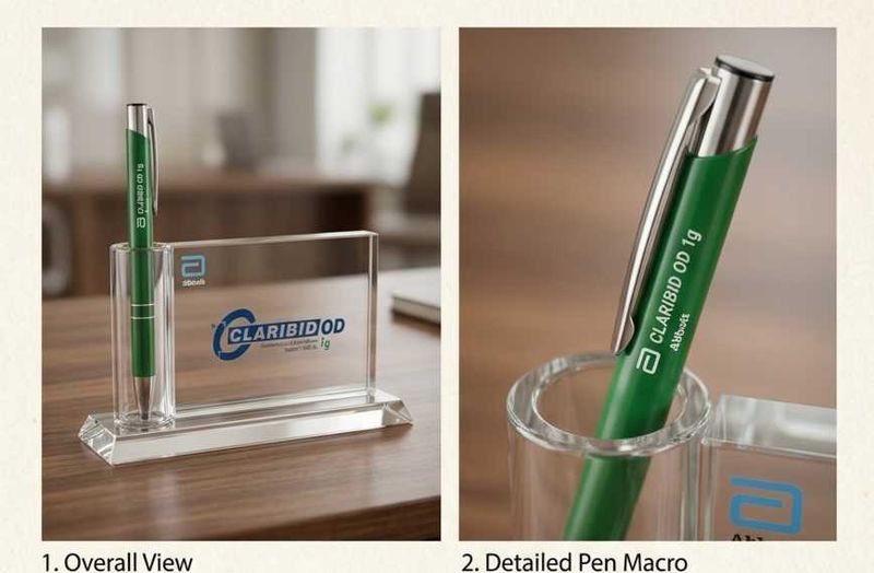 Branded Pen with Glass Holder