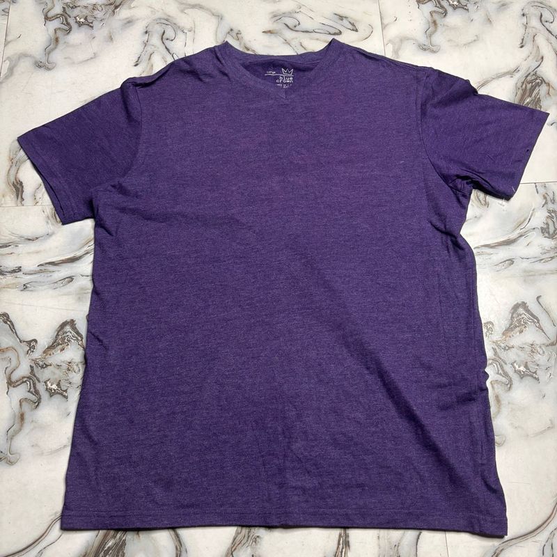 Men's Purple V-Neck T-Shirt