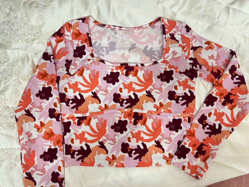 Cute Floral Long Sleeve Top