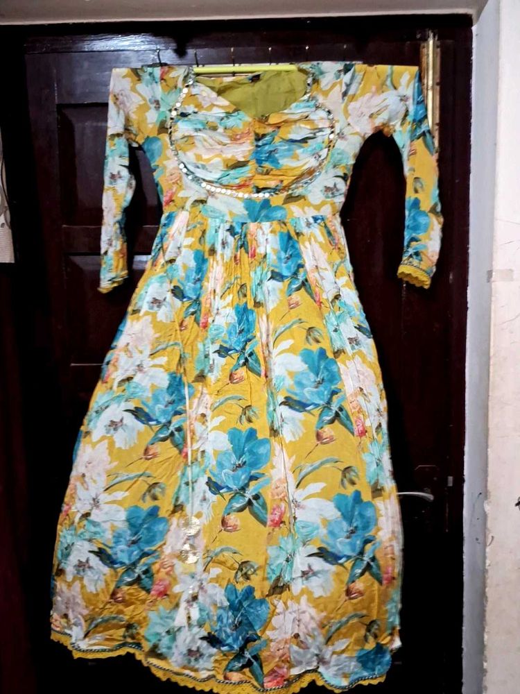 Floral Anarkali Kurta set with dupatta
