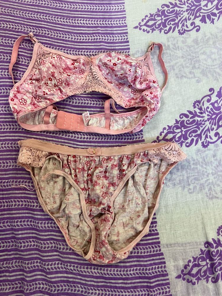 Floral Print Bra and Panty Set