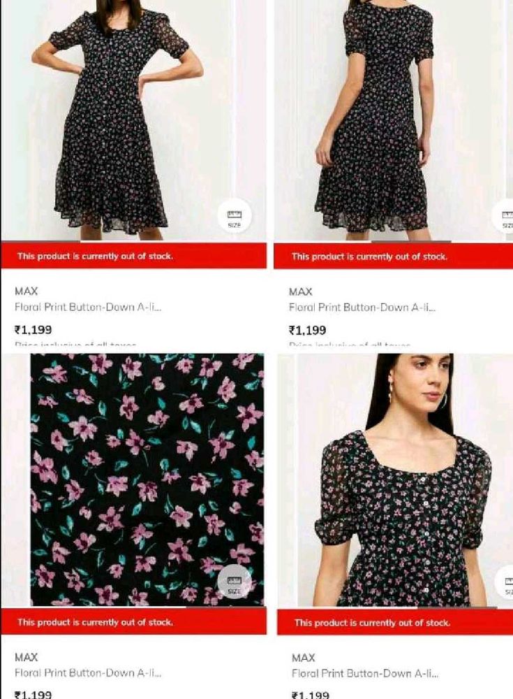 MAX Floral Print Button-Down Dress