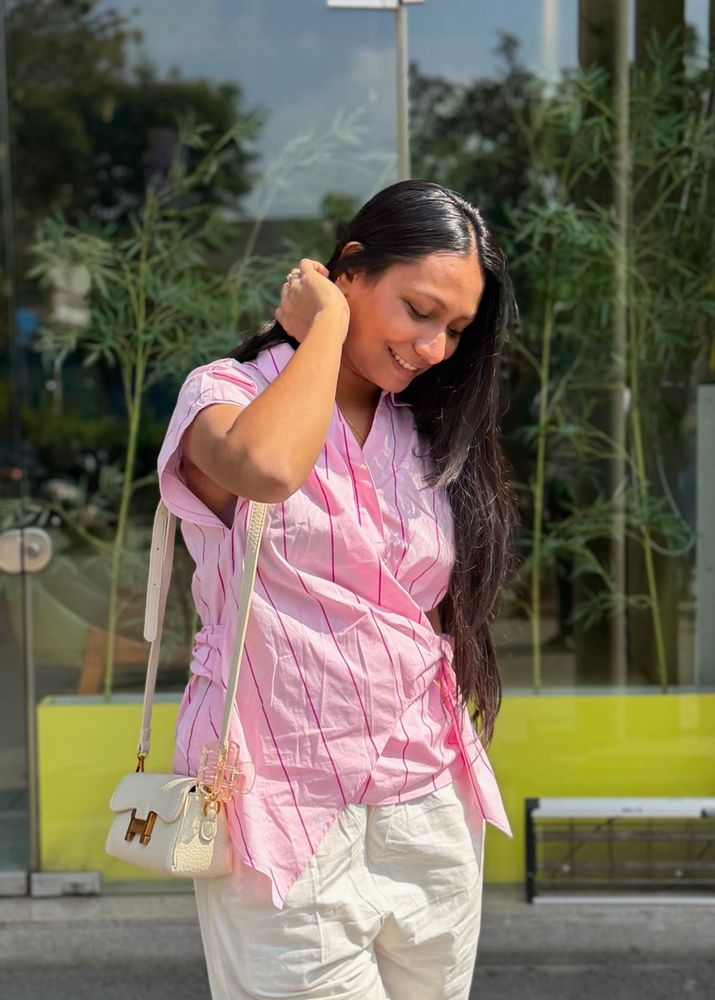 PINK KNOWTED FANCY SHIRT