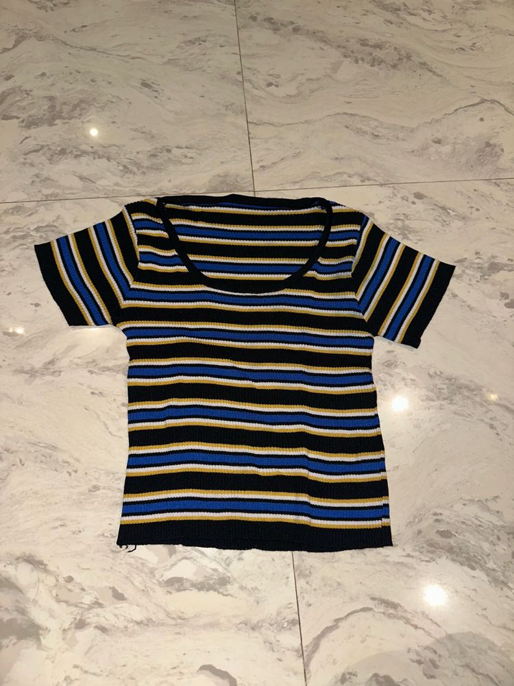 Striped Short Sleeve Top