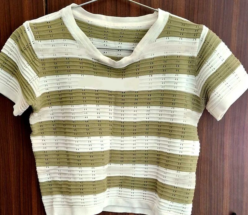 Striped Knit Crop Top
