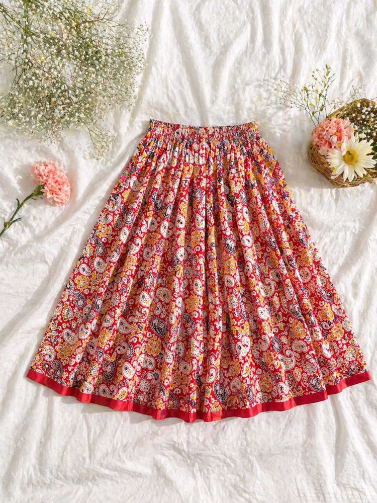 Bohemian Paisley Print Maxi Skirt